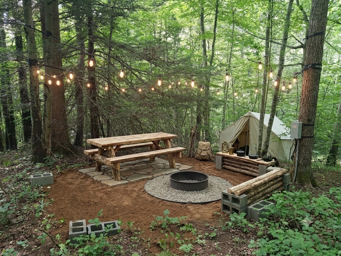 View of the cleared primitive campsite